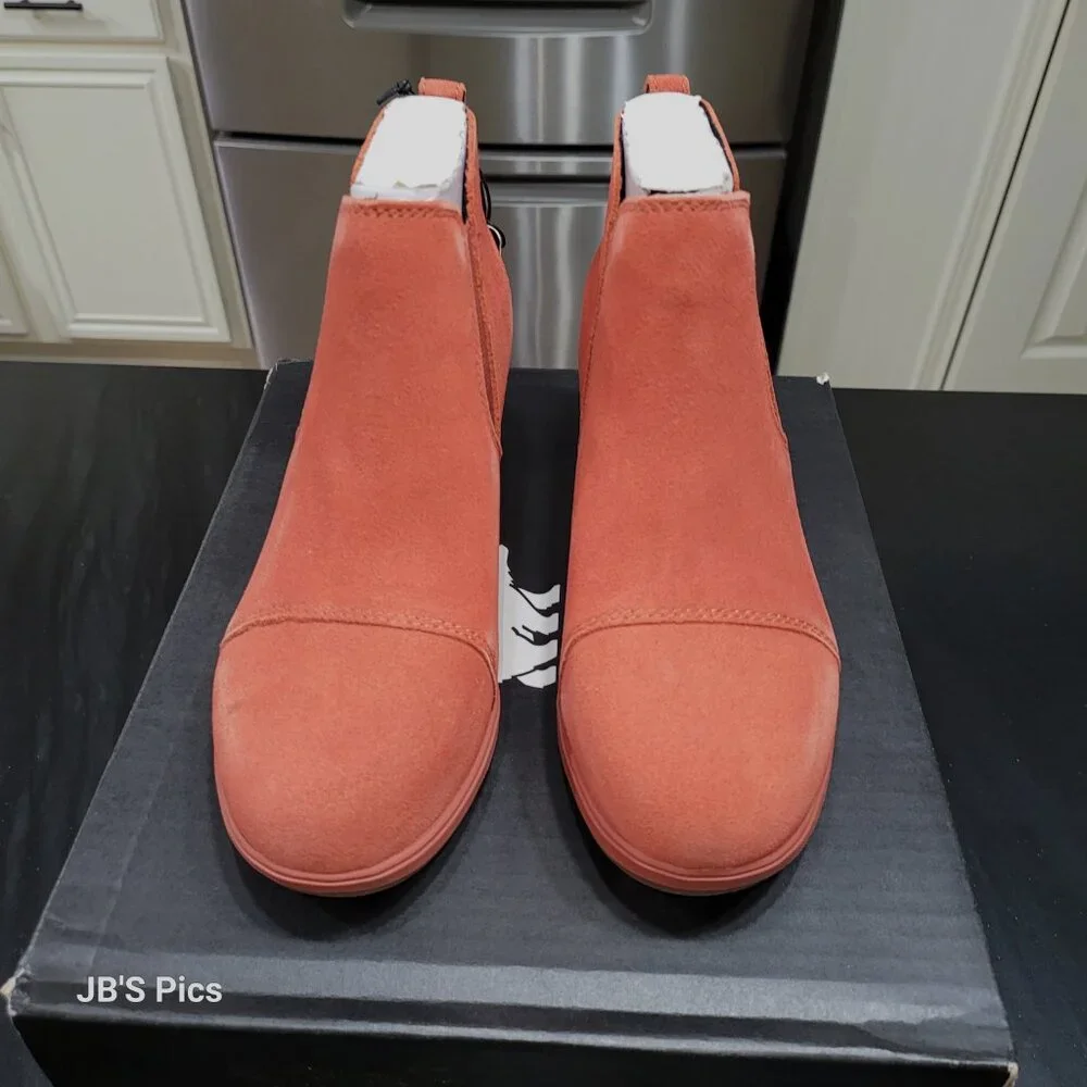 Sorel Evie Pull On Wedge Booties Warp Red Womens Waterproof Rain Boot BRAND NEW - Picture 11 of 15